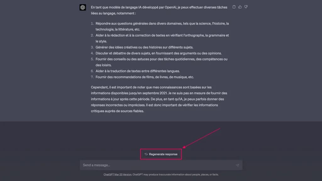 Chat GPT Regenerate response