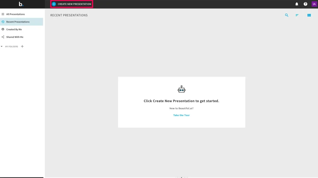 Creer une nouvelle présentation Beautiful Ai_