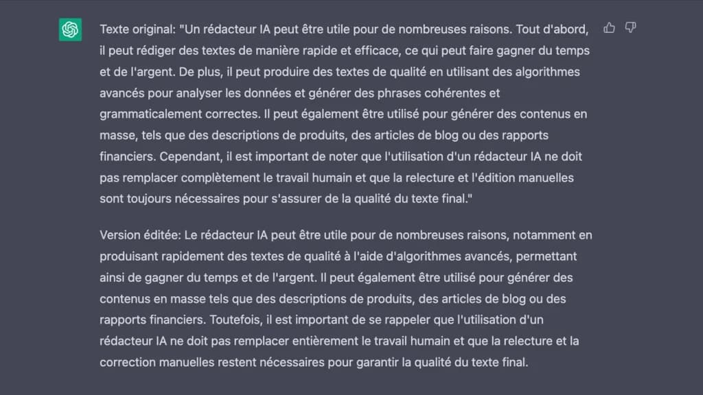 utiliser chatgpt pour paraphraser avec des synonymes