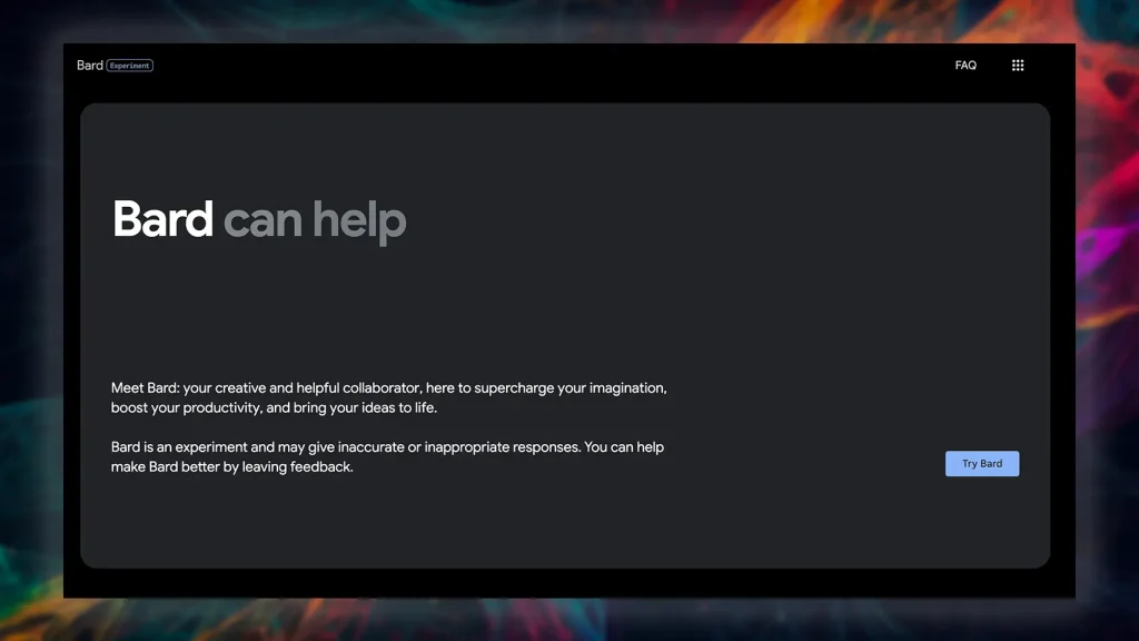 Bard Ai - Page d'accueil