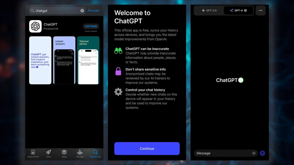 Utiliser ChatGPT sur Iphone avec l'application