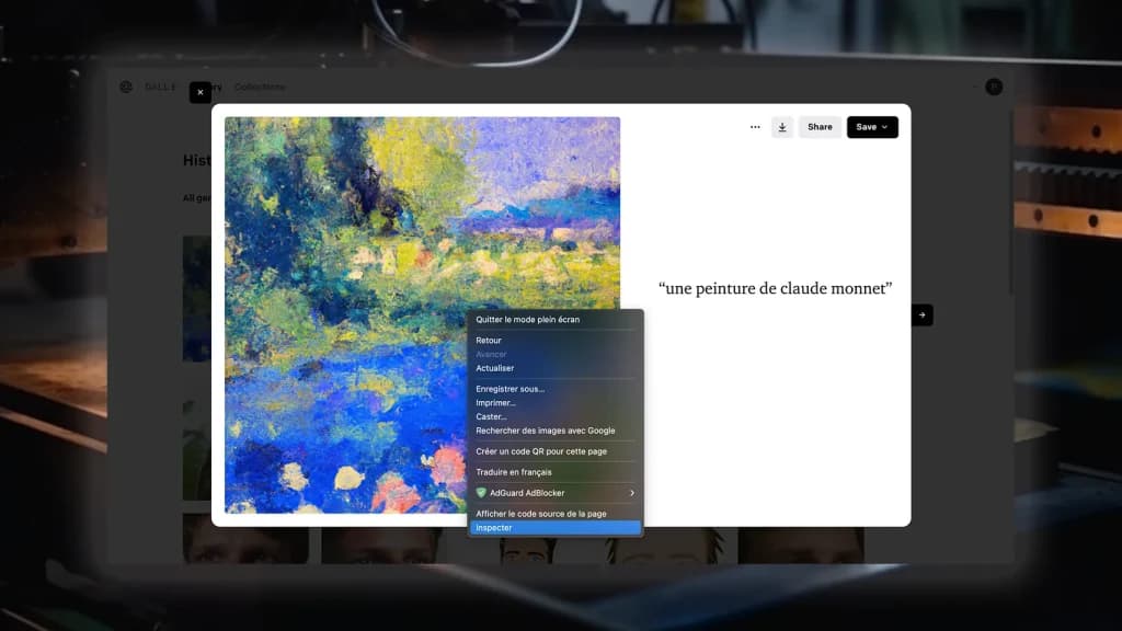 inspecter l'élément dall-e