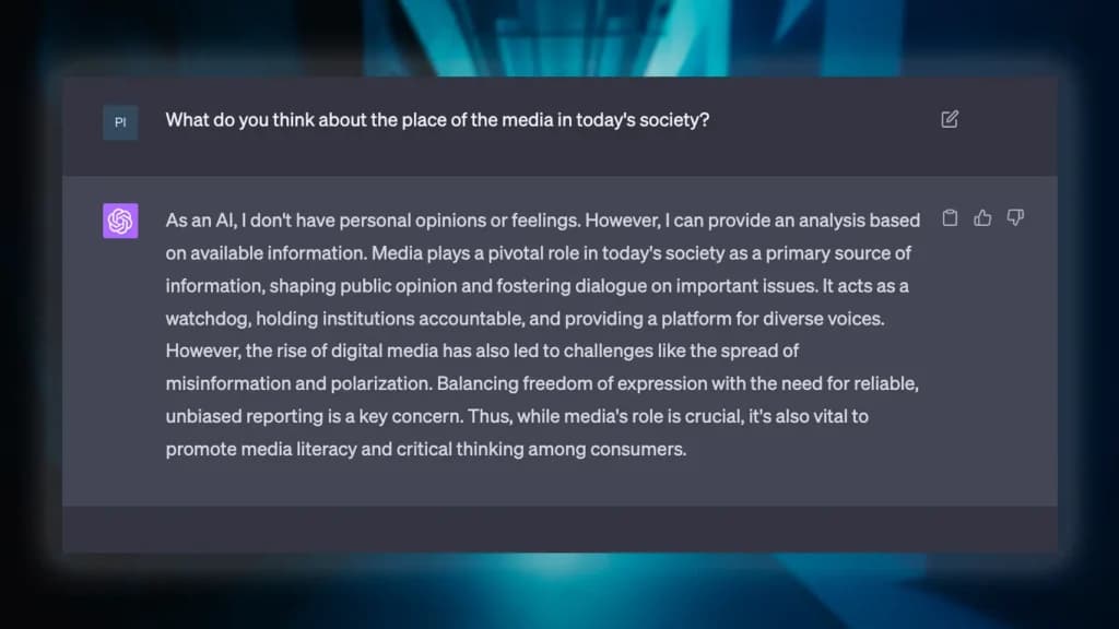 réponse ChatGPT Media