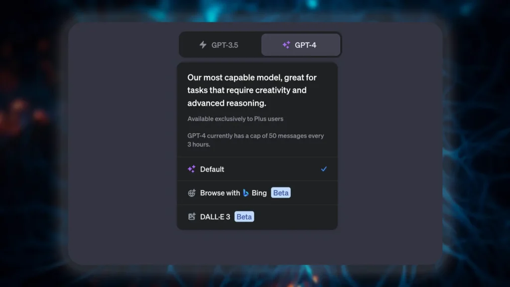 Sélectionner Dall-E 3 dans chatgpt