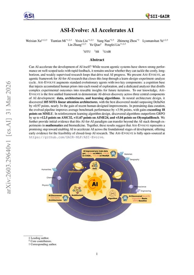 Visuel du thread Nav Toor sur ASI-Evolve