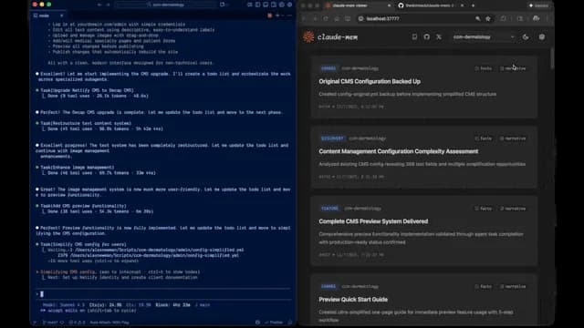 Interface claude-mem web viewer